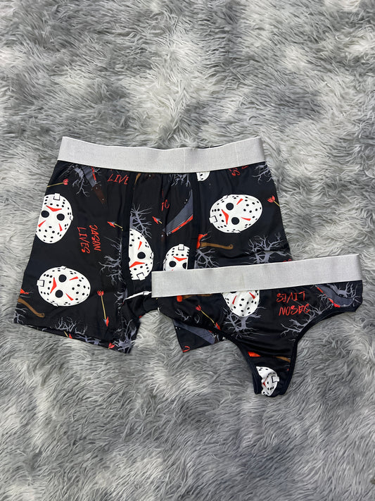 Jason live knife and arrow Halloween matching underwear LOL