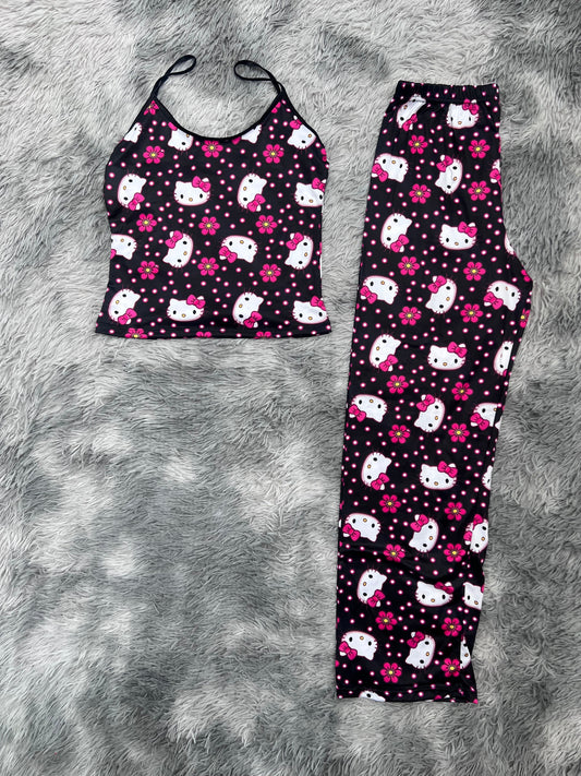 Hello Kitty Flowers And Dots Women's Pajama Set - Fundies