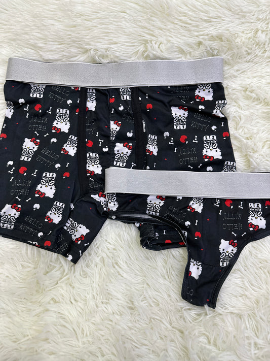 Hello kitty skull matching couples underwear Halloween