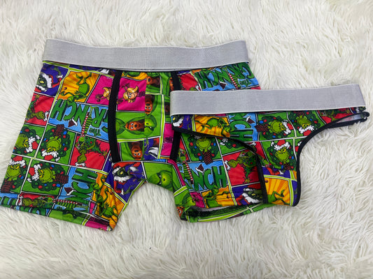 Grinch cartoon pictures matching couples underwear christmas