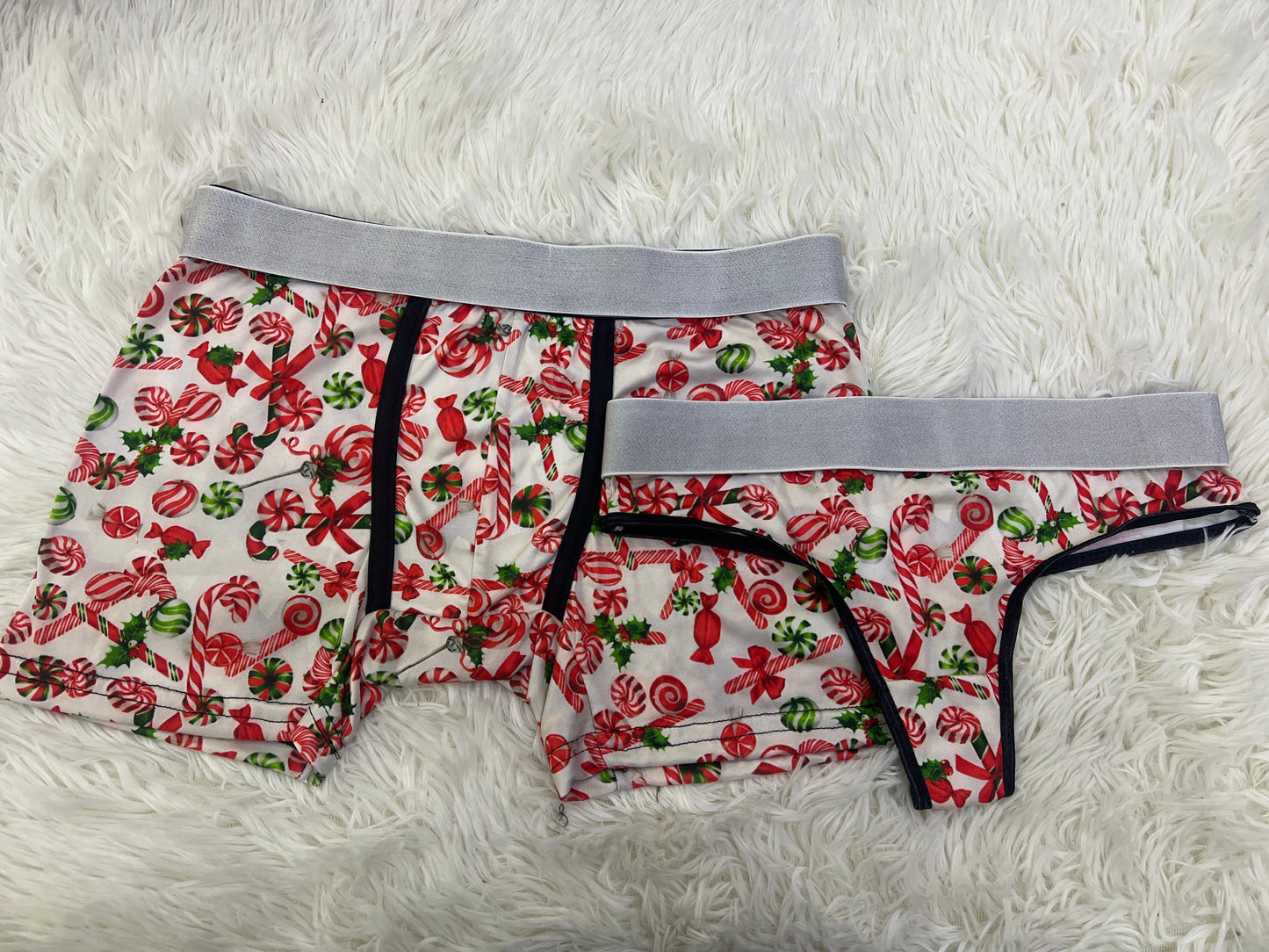 Christmas candy matching couples underwear christmas