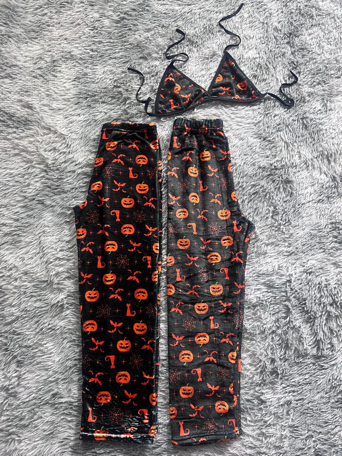 Pumpkins And Cats Hallowen Matching Plushie PJs - Fundies