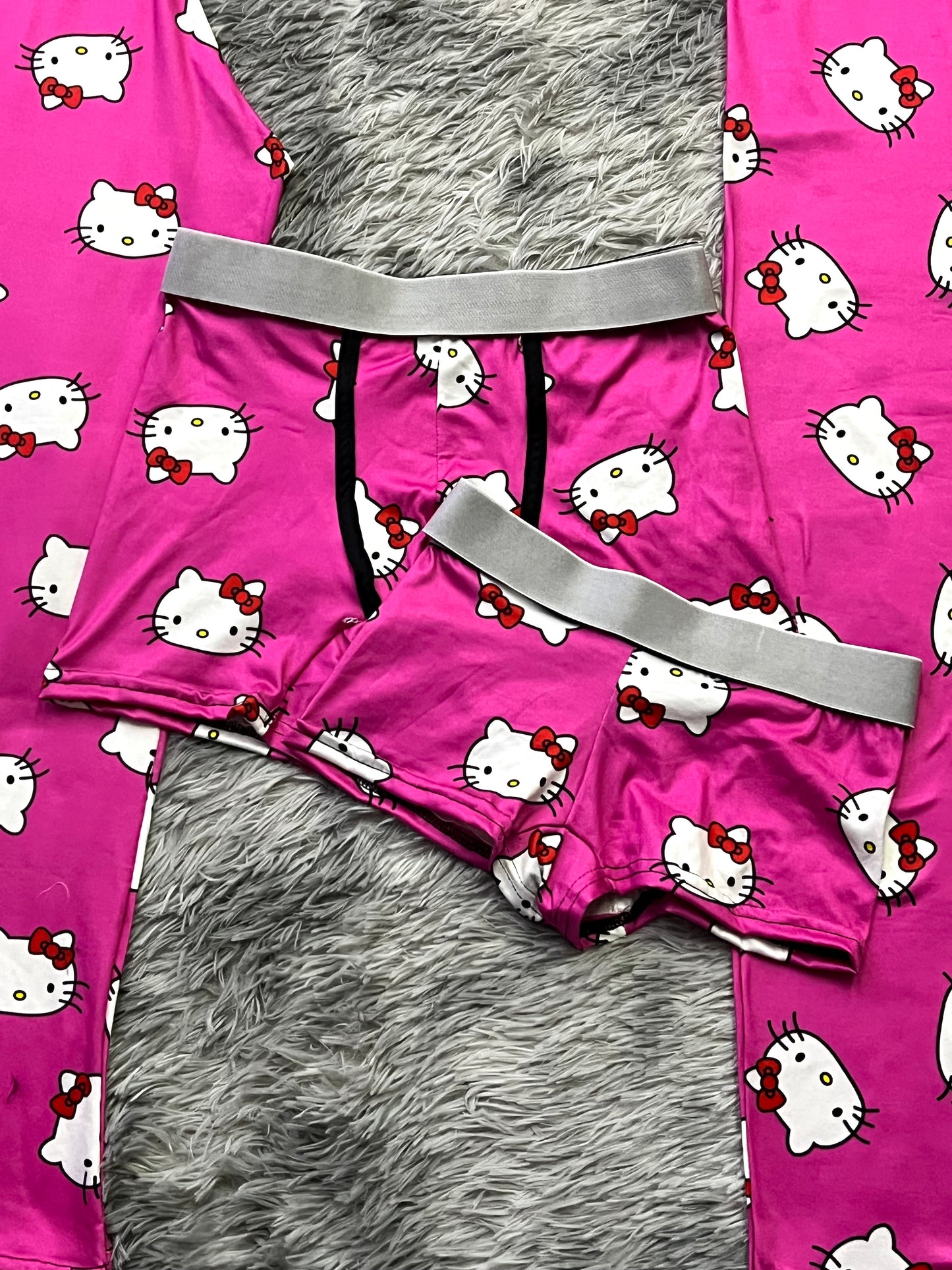Kitty faces pink background 5 pcs pajama duo
