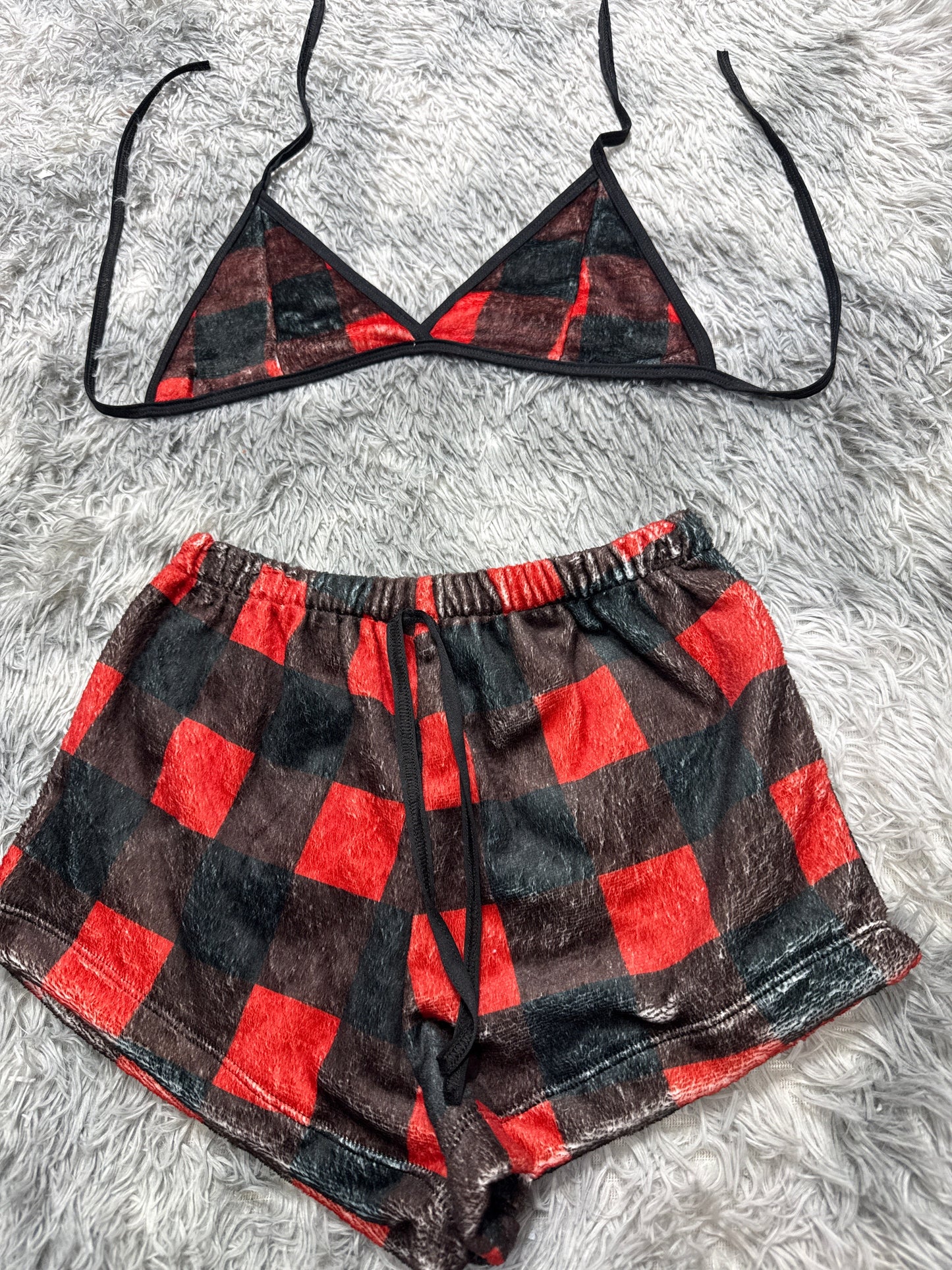Plaid Red Matching Top & Short - Fundies