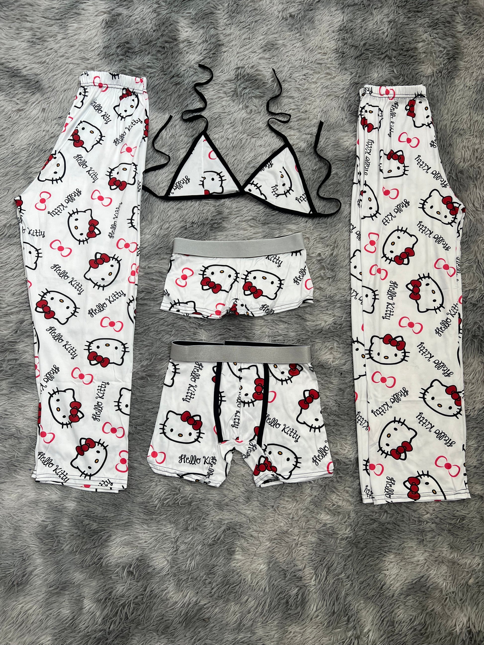 Hello Kitty Faces White 5 Piece PJ - Fundies