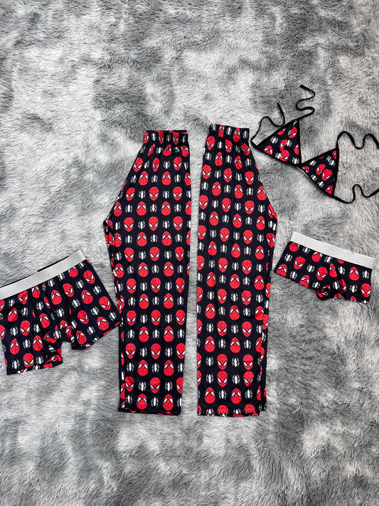 Spider-Man Spider Blanca Background Black 5 Piece PJ - Fundies