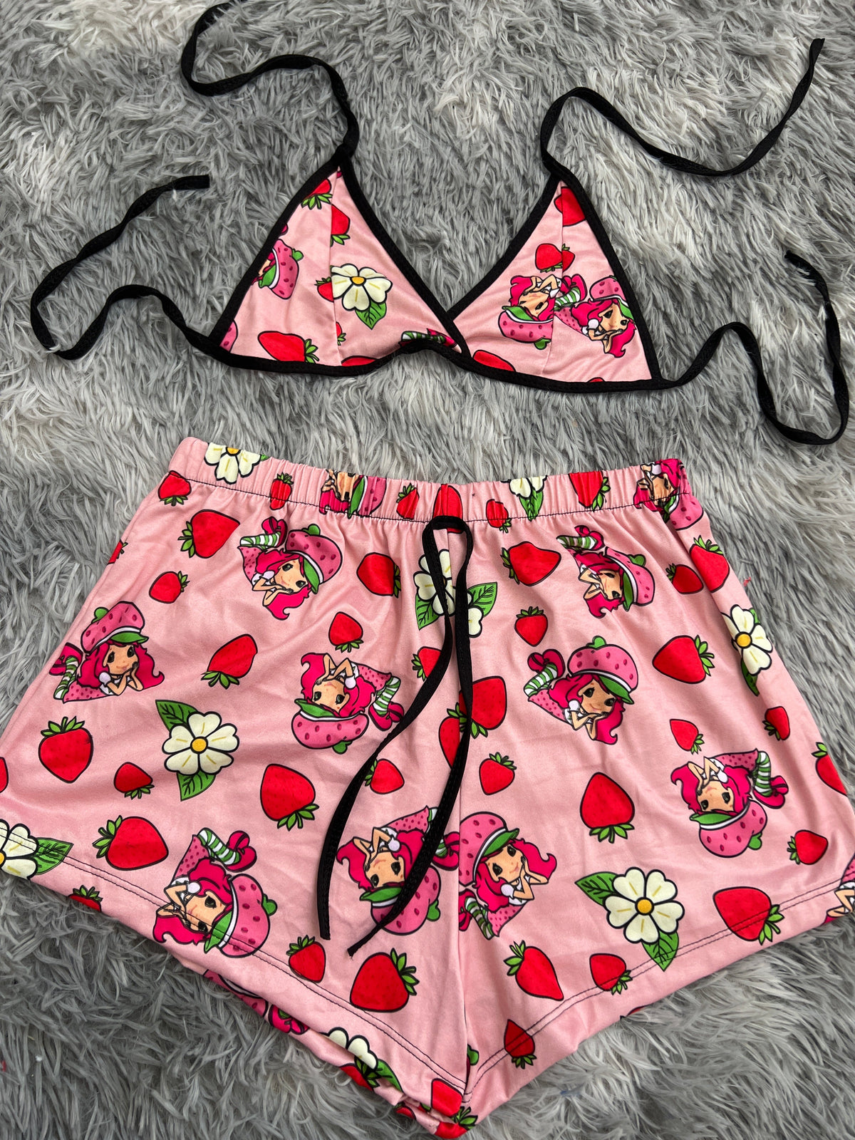 Strawberry Shortcake With Flowers Matching Top & Short