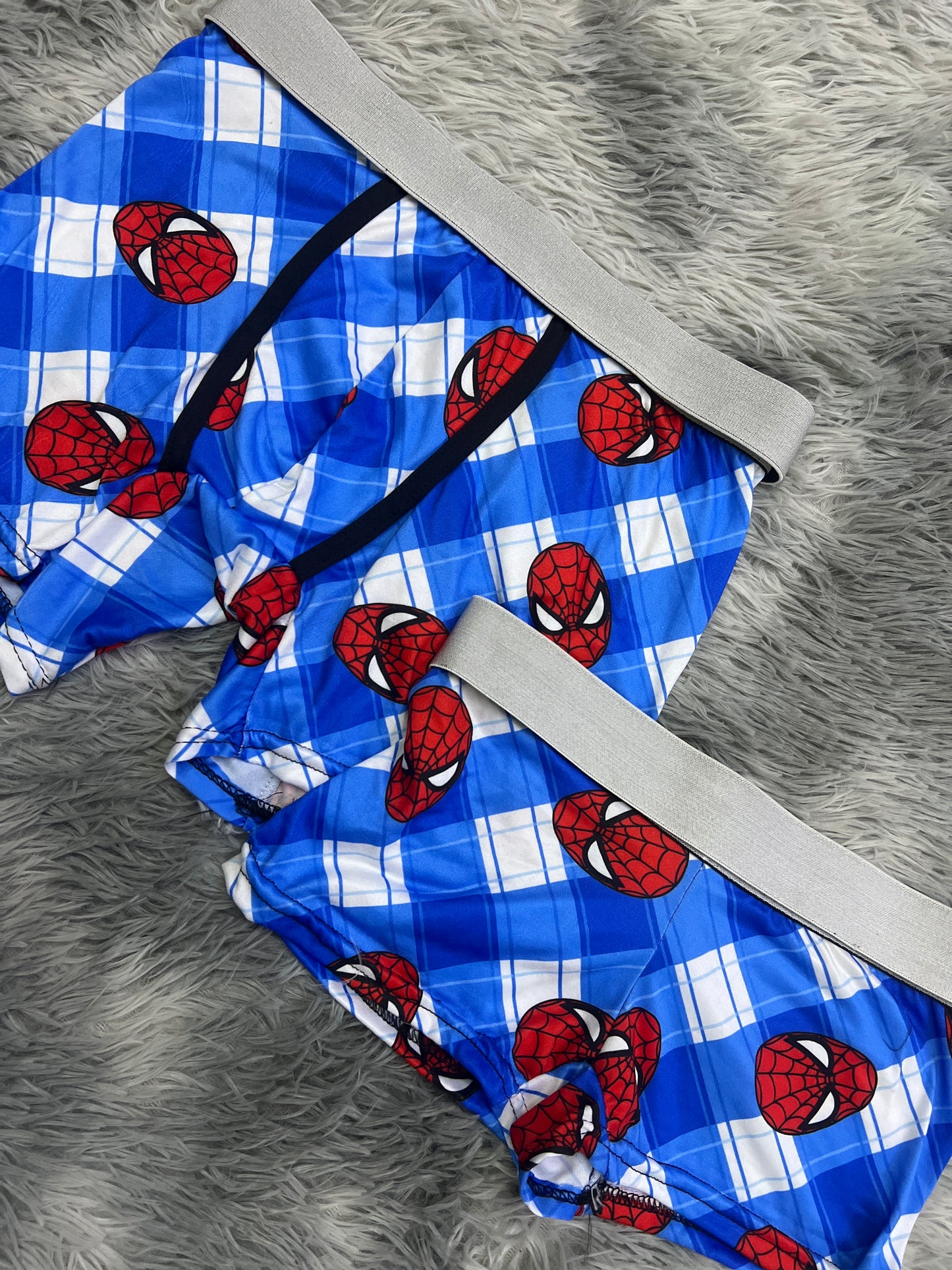 Blue Spider-Man Boxer Matching Set for Cozy Movie Nights 😍