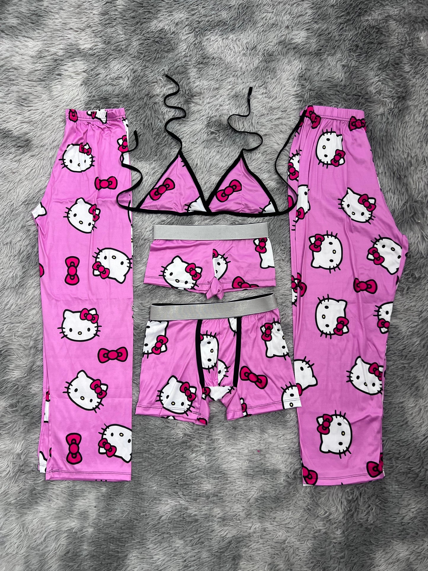 Hello Kitty Moñito Background Pink 5 Piece PJ - Fundies