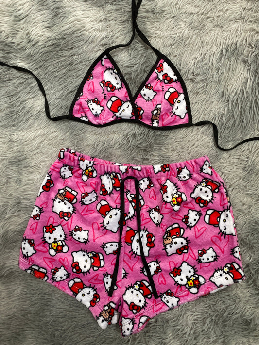 Hello Kitty Flowers Plush Top & Shorts Set
