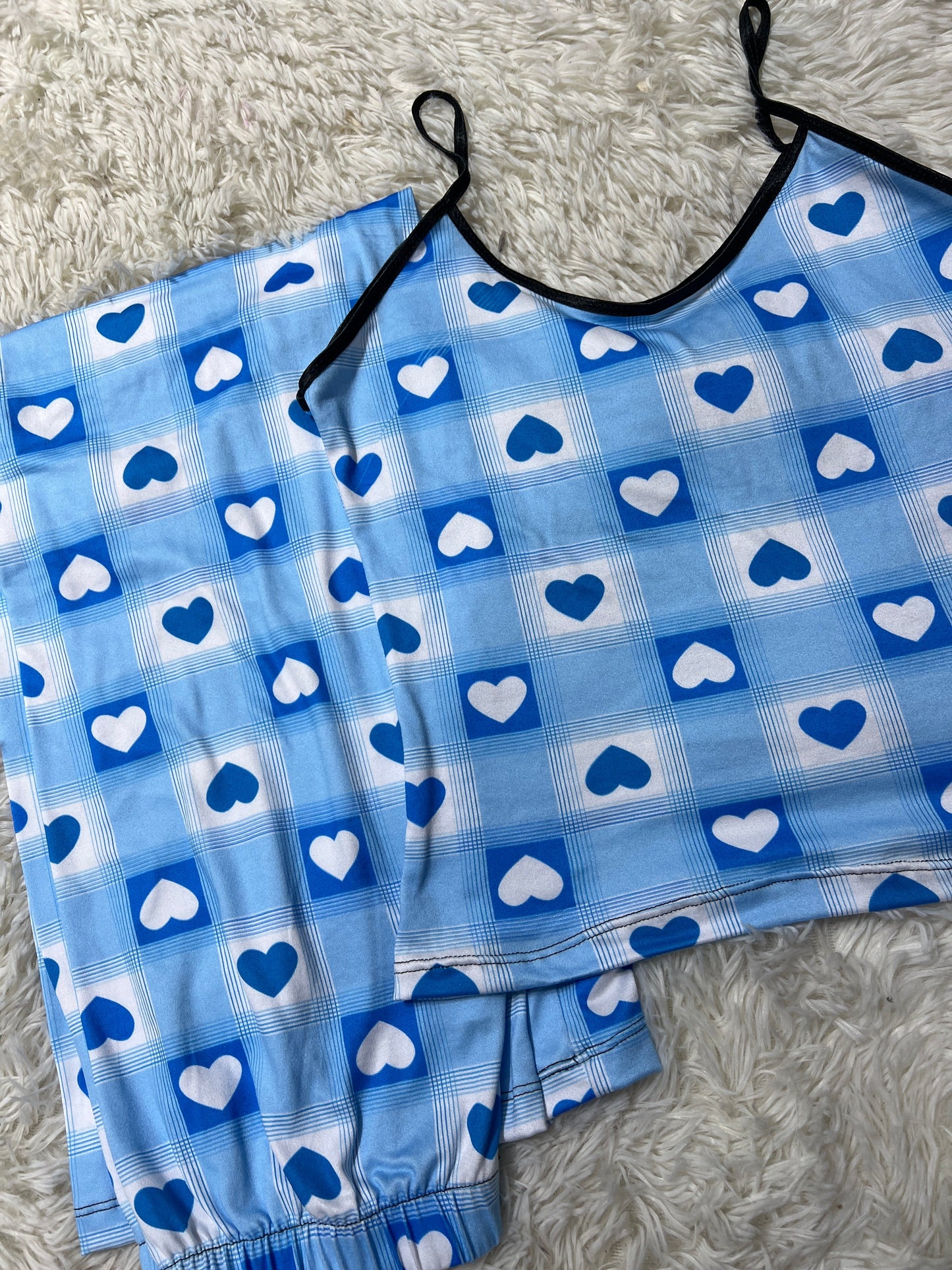 Plaid Blue Women's Pajama Set - Fundies