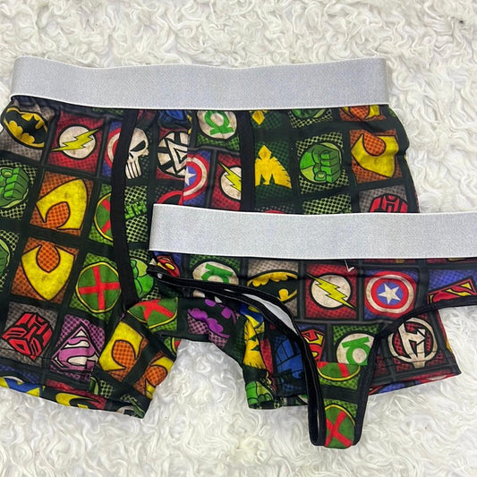 Logos superheroes matching couples underwear - Fundies