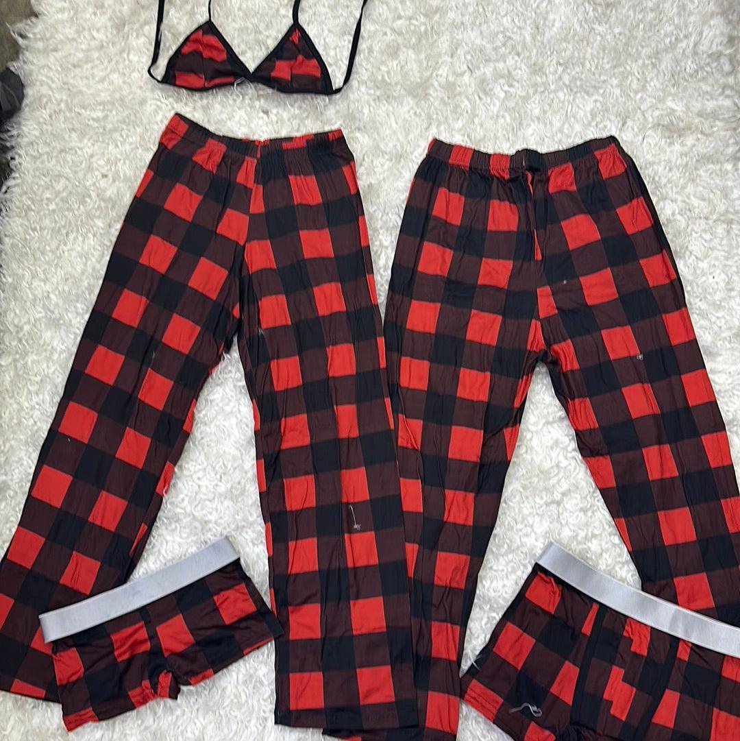 Red squares 5 pcs pajama duo - Fundies