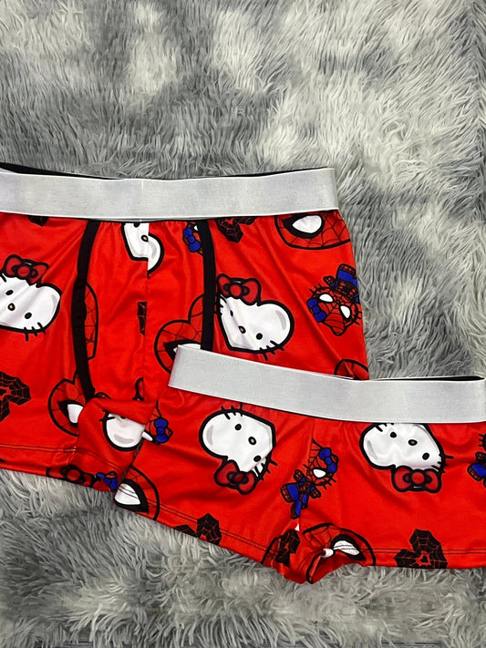 SpiderKitty Red Matching Boxers - Fundies