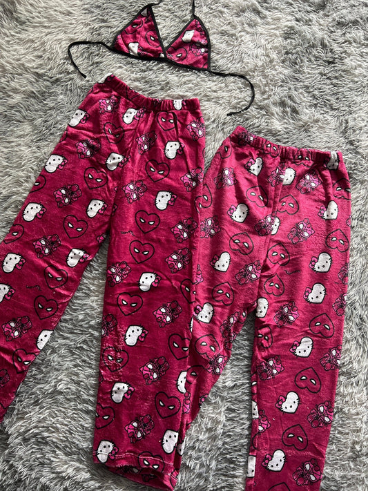 SpiderKitty Maroon Matching Plushie PJs - Fundies