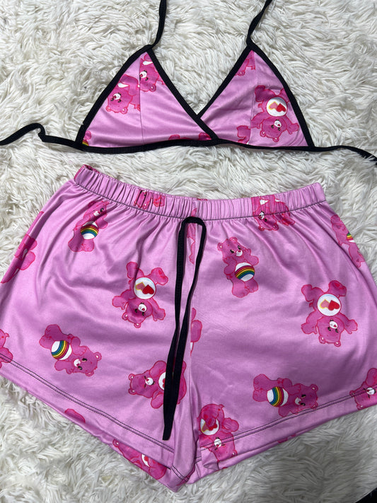 Bears Care Bears Pink Brush Matching Top & Short - Fundies