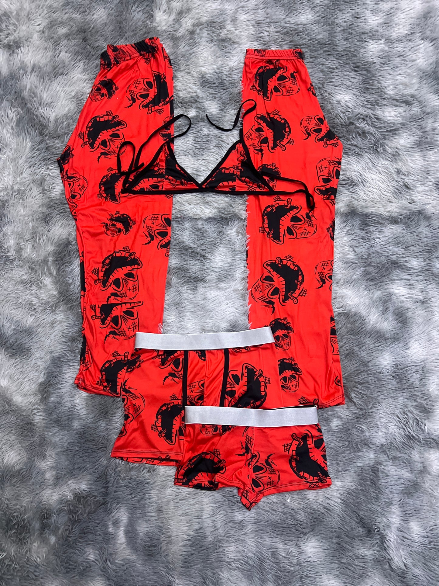 Oogie boogie red background 5 pcs pajama duo halloween