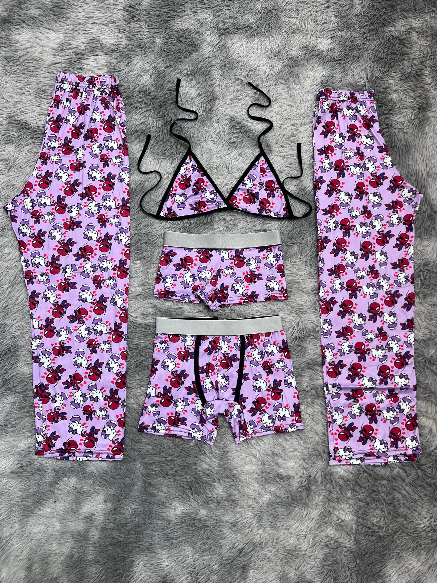 SpiderKitty Purple 5 Piece PJ - Fundies