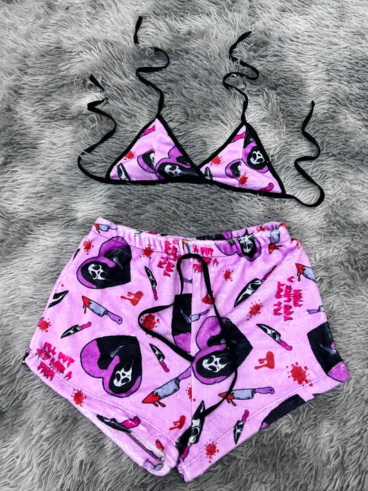 Ghost Face Pink Matching Top & Short