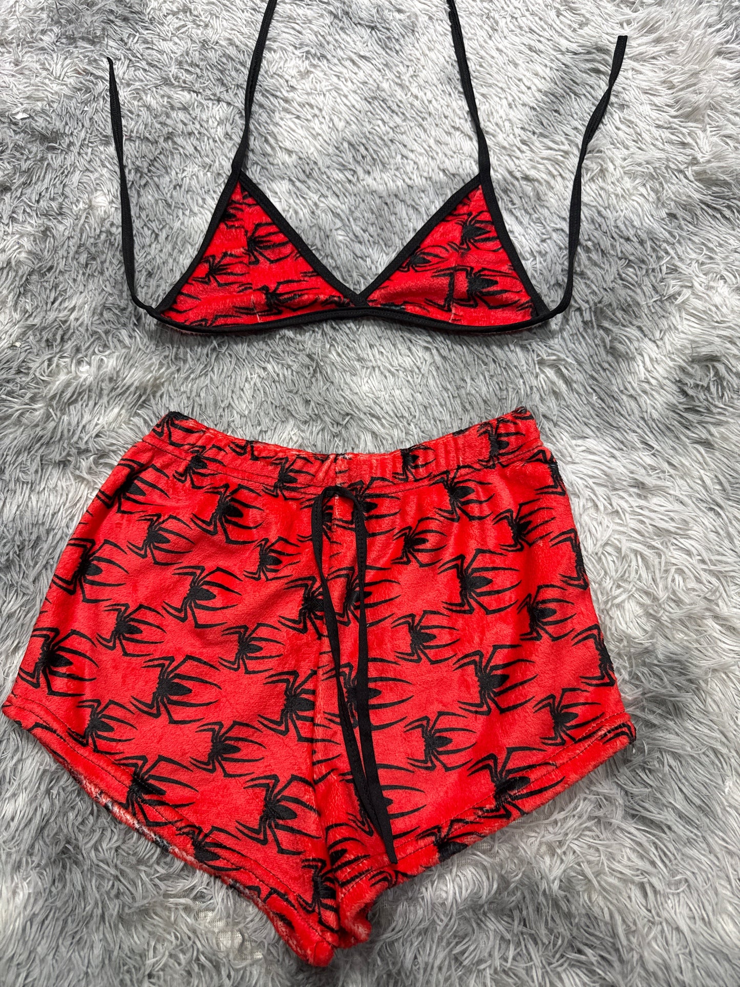 Spiders Background Red Matching Top & Short - Fundies