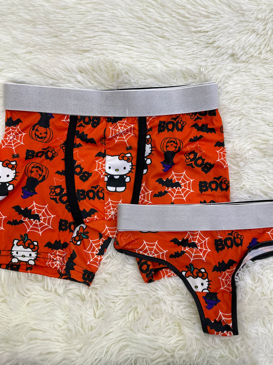 Hello kitty  orange boo matching couples underwear Halloween