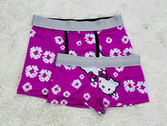 Kitty Pink Background couples boxer underwear XL
