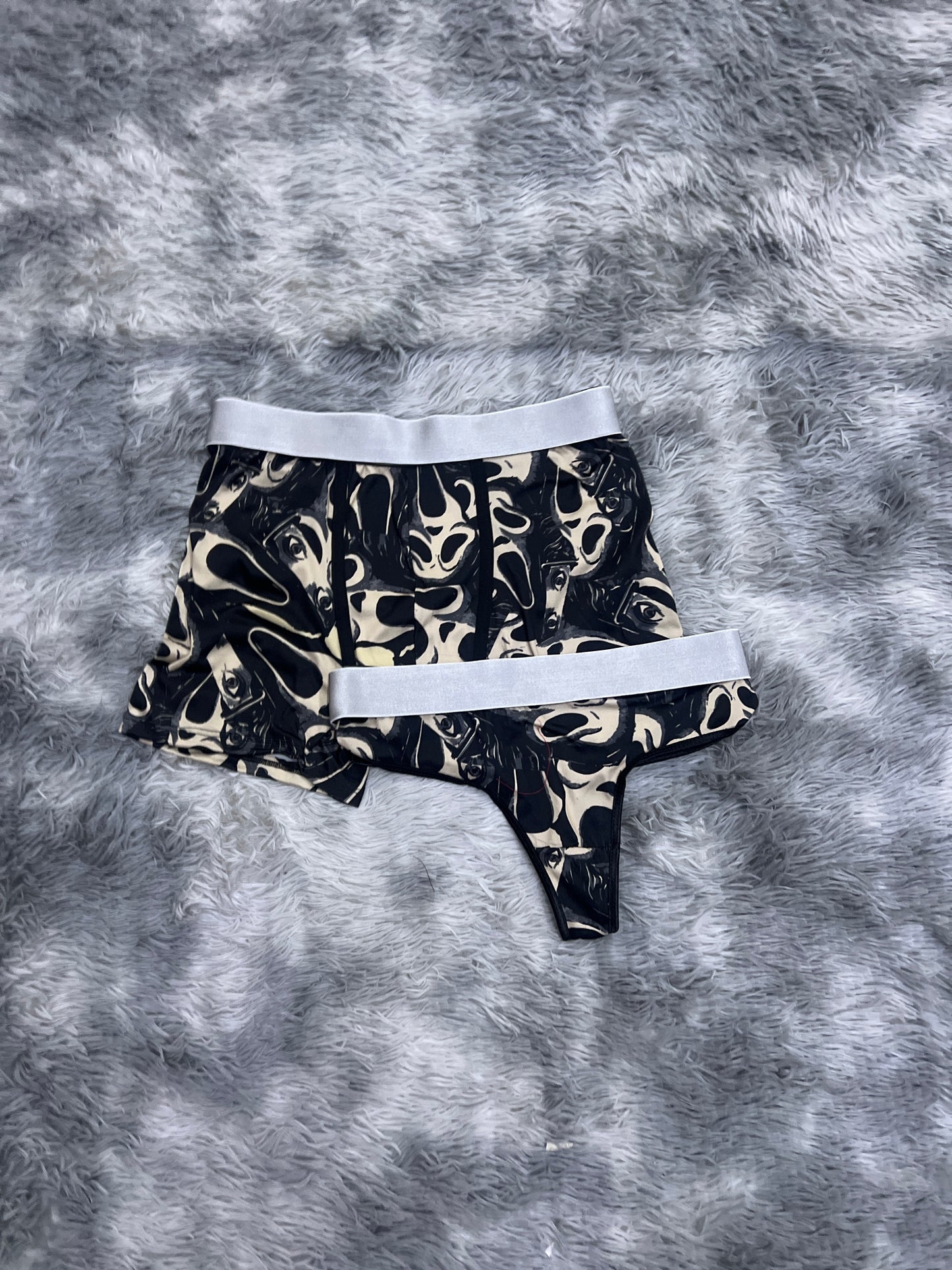 Scream black background Halloween matching underwear