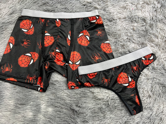 Spiderman black Web Print matching underwear 🕷️💖