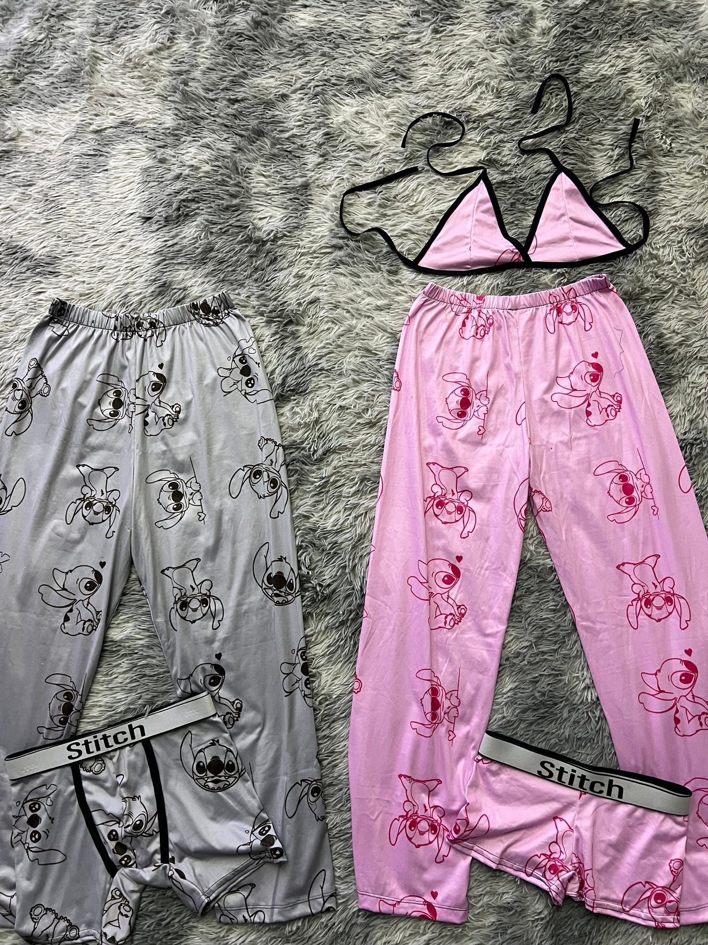 Stitch Gray And Pink 5 Piece PJ - Fundies