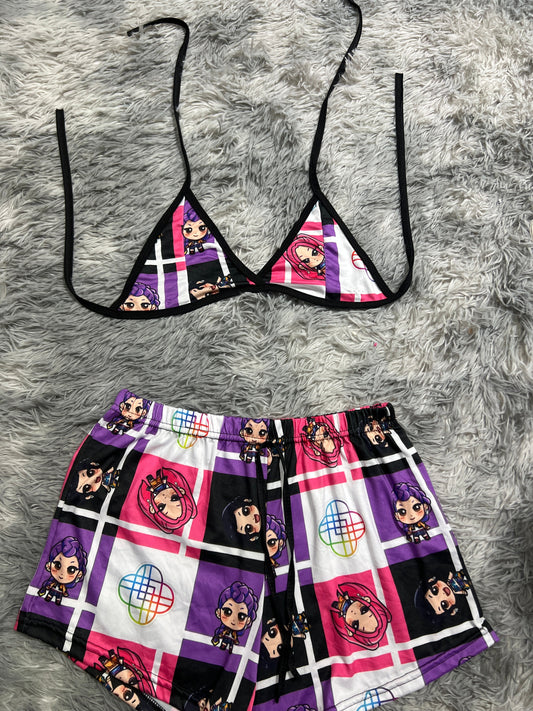 Huntrix Brush Matching Top & Short - Fundies