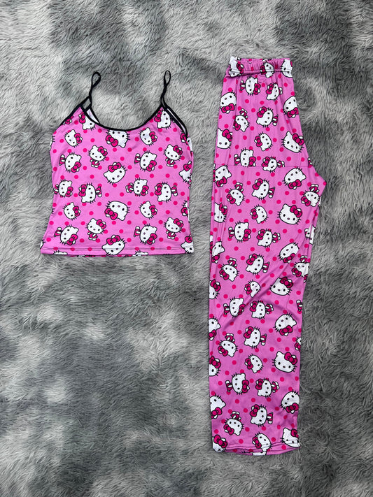 Hello Kitty Dots Pink Women's Pajama Set - Fundies