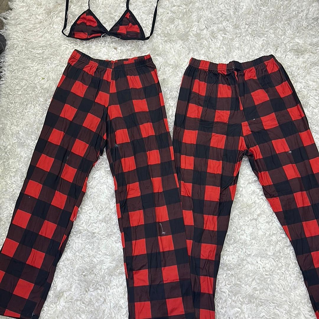 Red squares 5 pcs pajama duo - Fundies