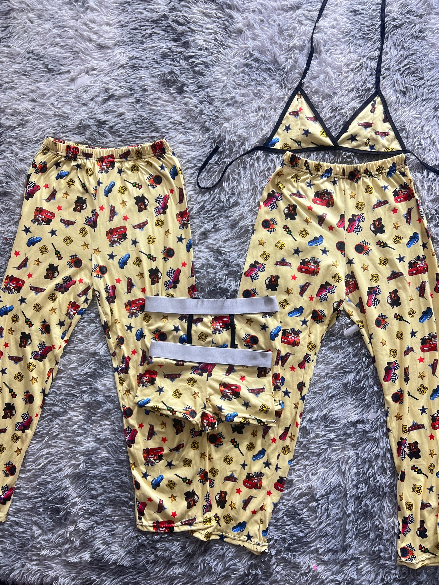 McQueen yellow 5 piece pajama set 💛💙🤎