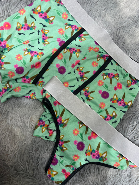 Unicorn Green Boxer With Thong - Fundies