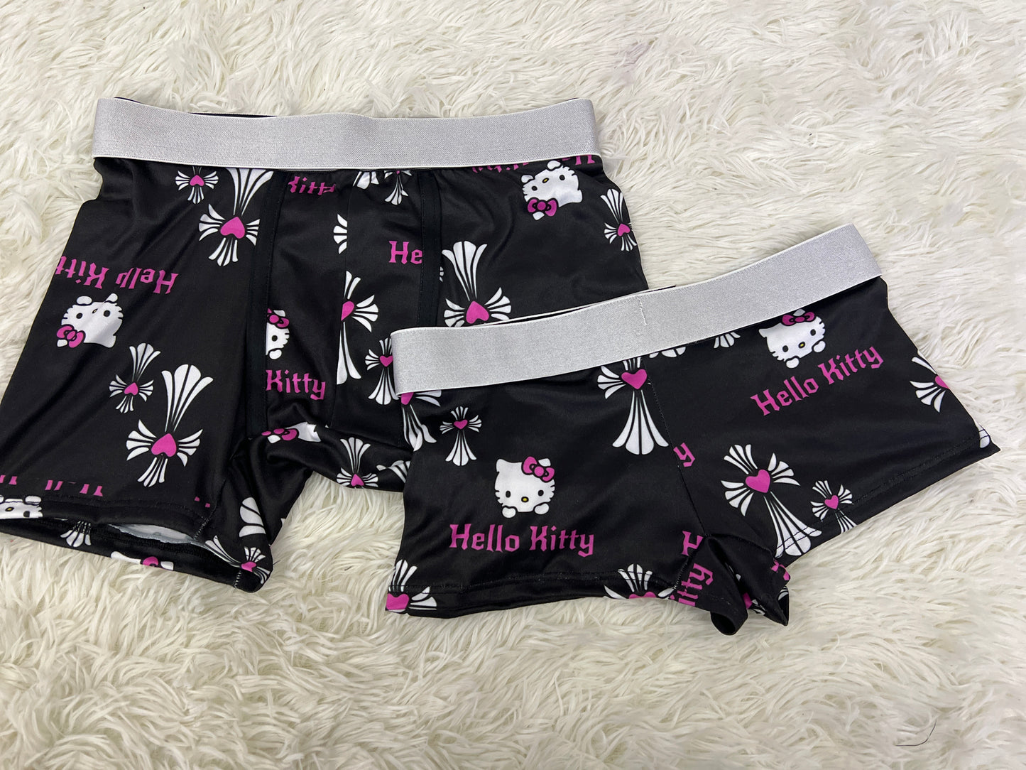 Hello Kitty Black Crosses matching underwear Set 😺