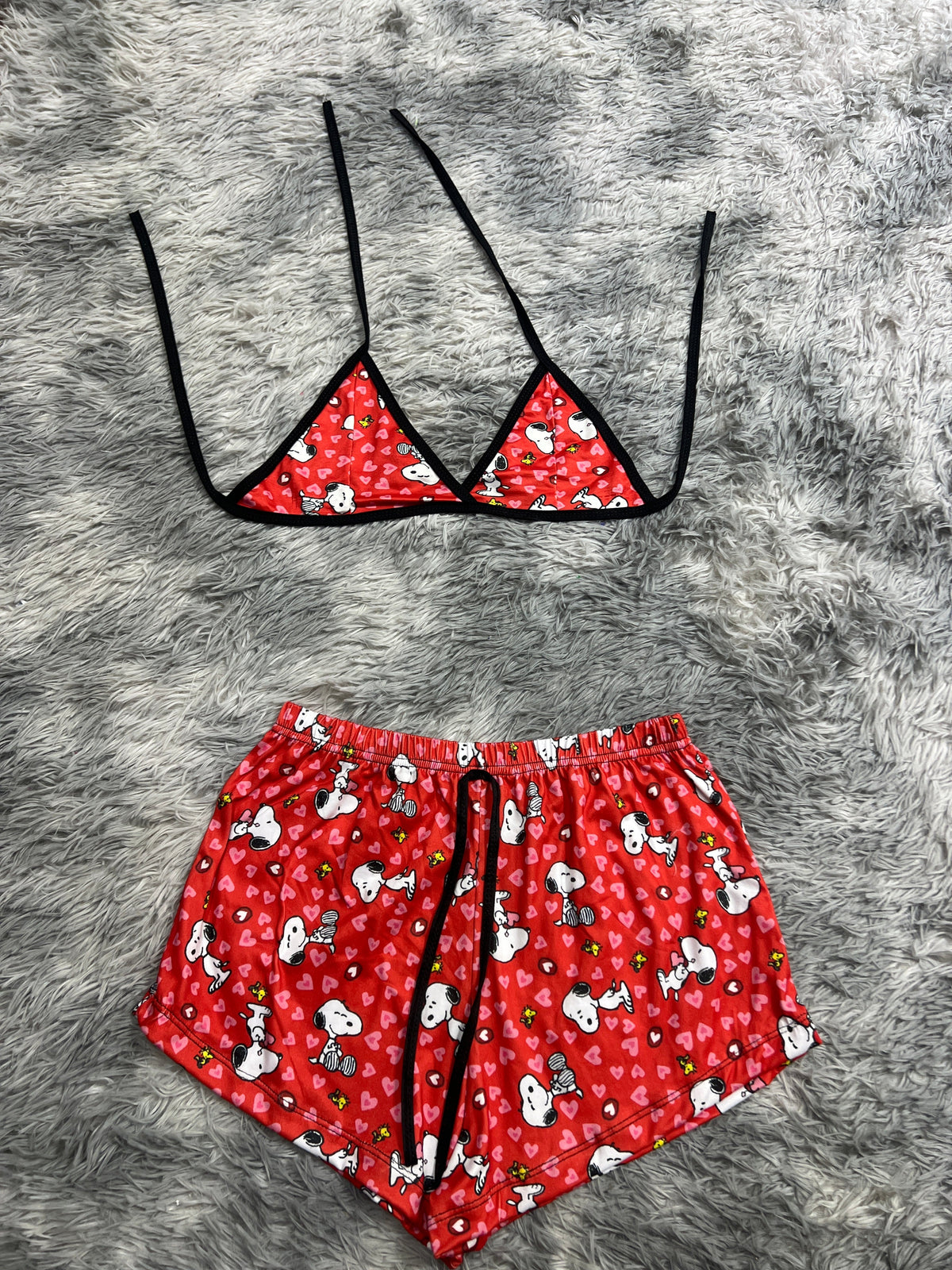 Snoopy Red Hearts Matching Top & Short