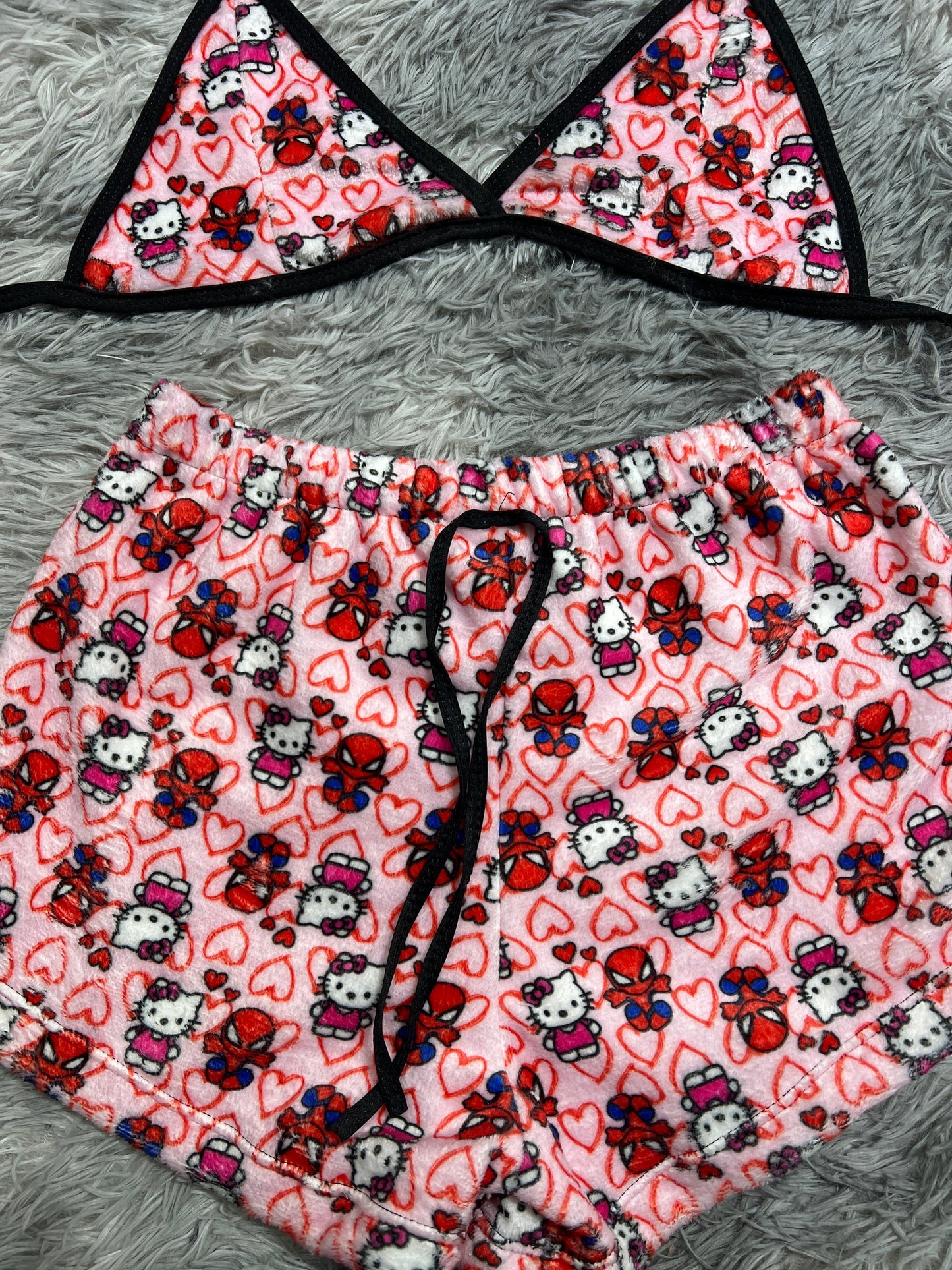 SpiderKitty Pink Matching Top & Short - Fundies