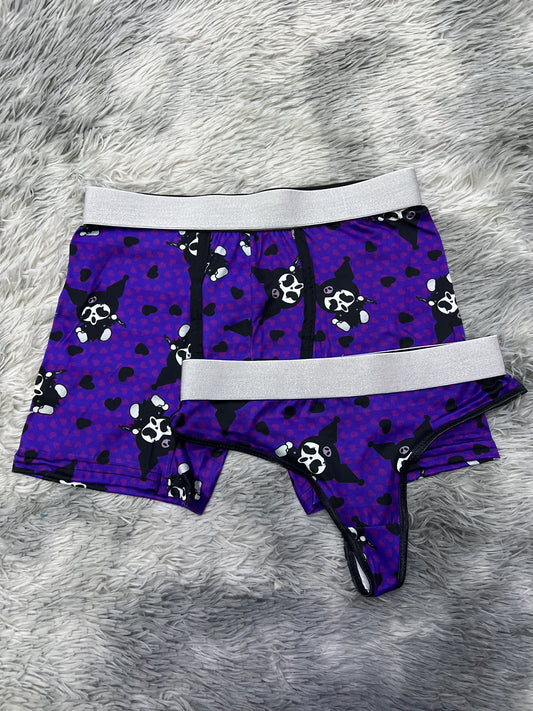 Kuromi screem purple background Halloween matching underwear LOLl