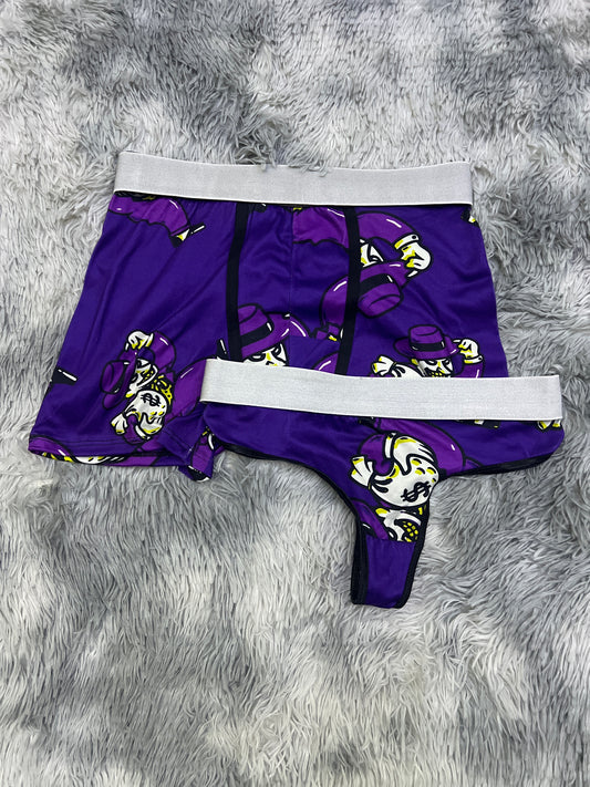 Joker purple background Halloween matching underwear