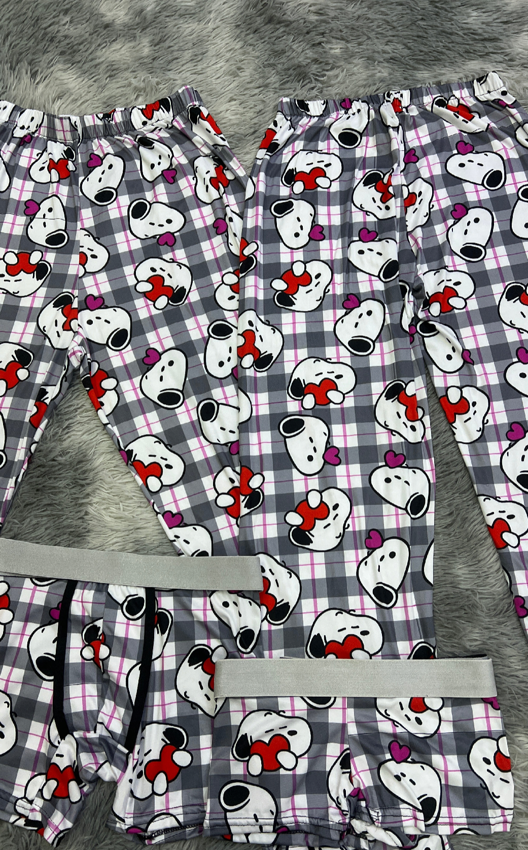 Snoopy Heart And Plaid 5 Piece PJ