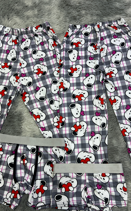 Snoopy Heart And Plaid 5 Piece PJ - Fundies