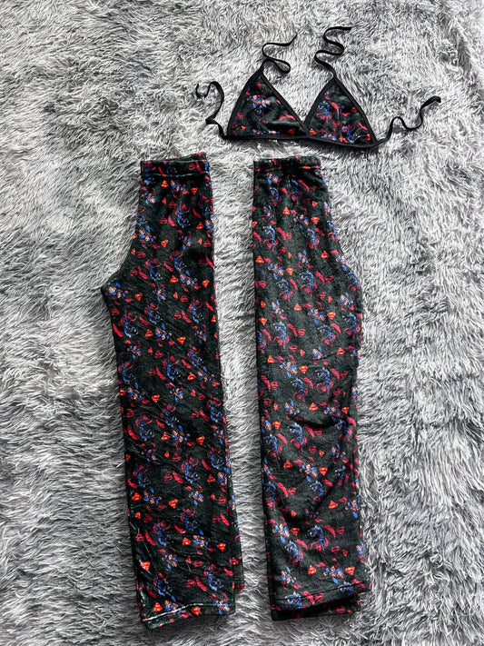 Superman Background Black Matching Plushie PJs - Fundies