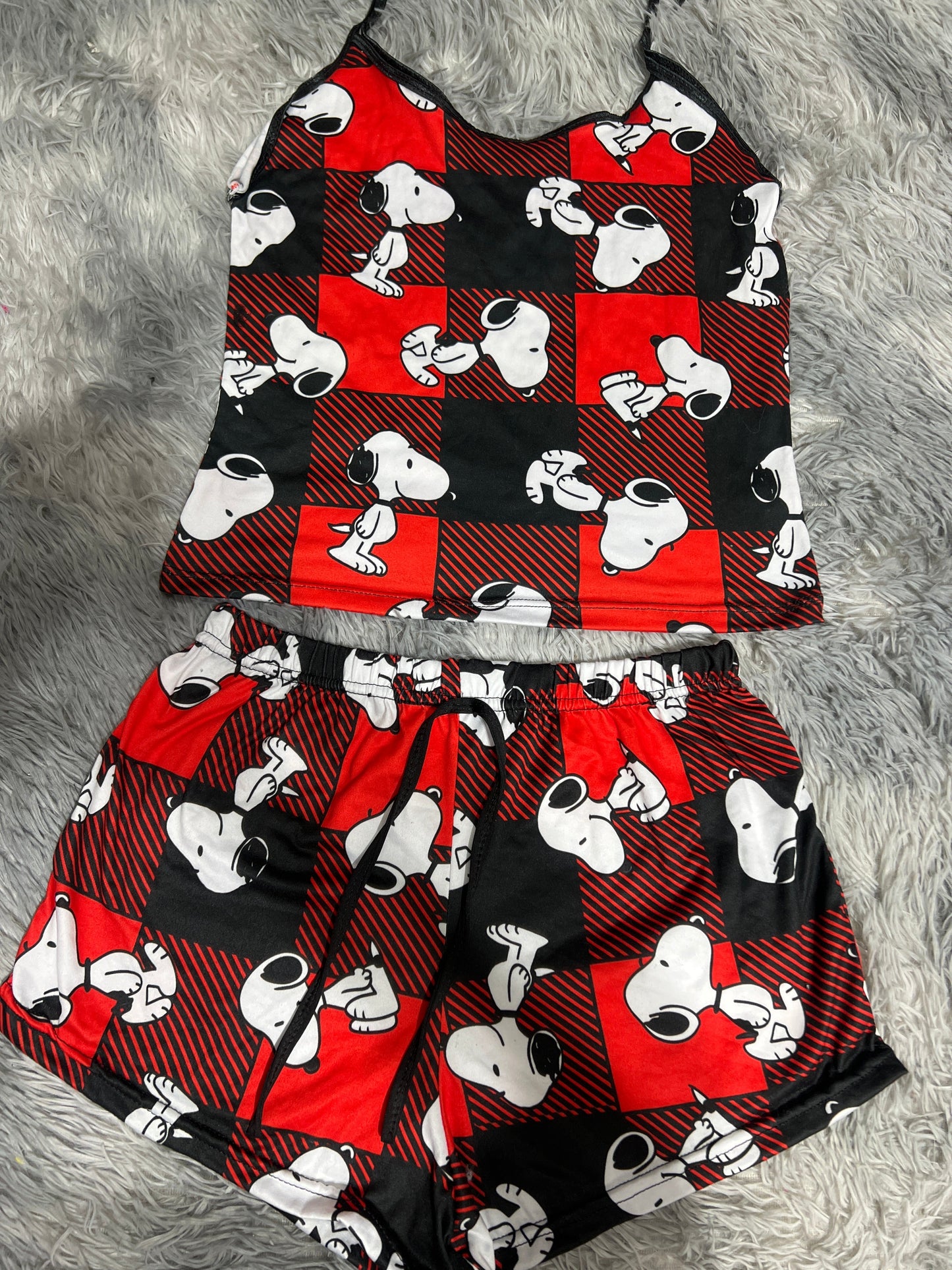 Snoopy Red And Black Women's Pajama Set - Fundies