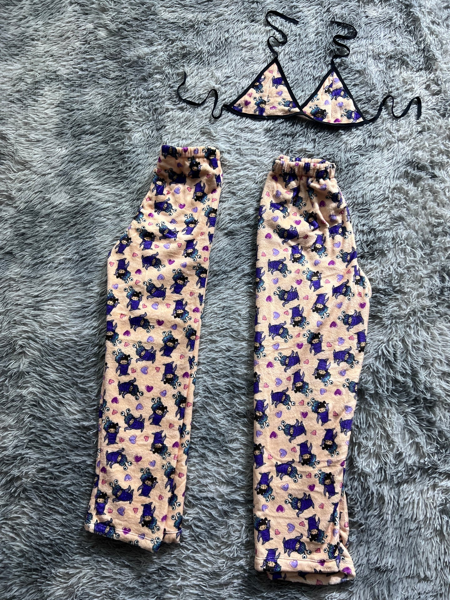 Monsters Inc Bu Background Cream Matching Plushie PJs - Fundies
