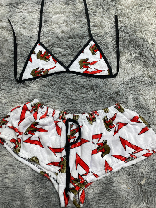 Corridos Style Background White Matching Top & Short - Fundies
