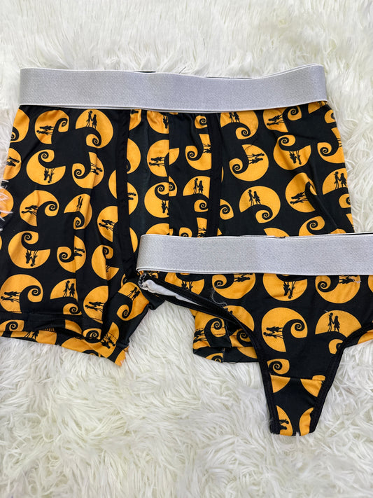 Jack and sally matching couples underwear Halloween