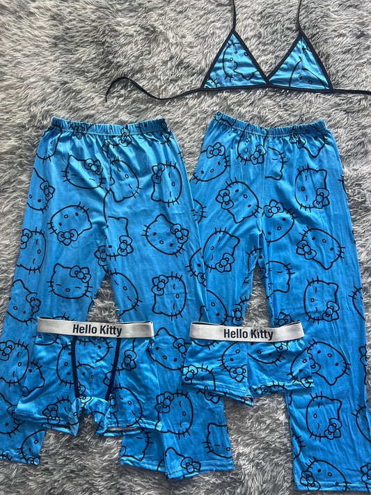 Hello Kitty Faces Blue 5 Piece PJ - Fundies