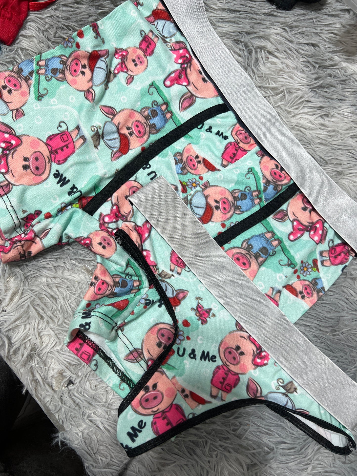 Piglets Duo Boxer One-size With Thong - Fundies