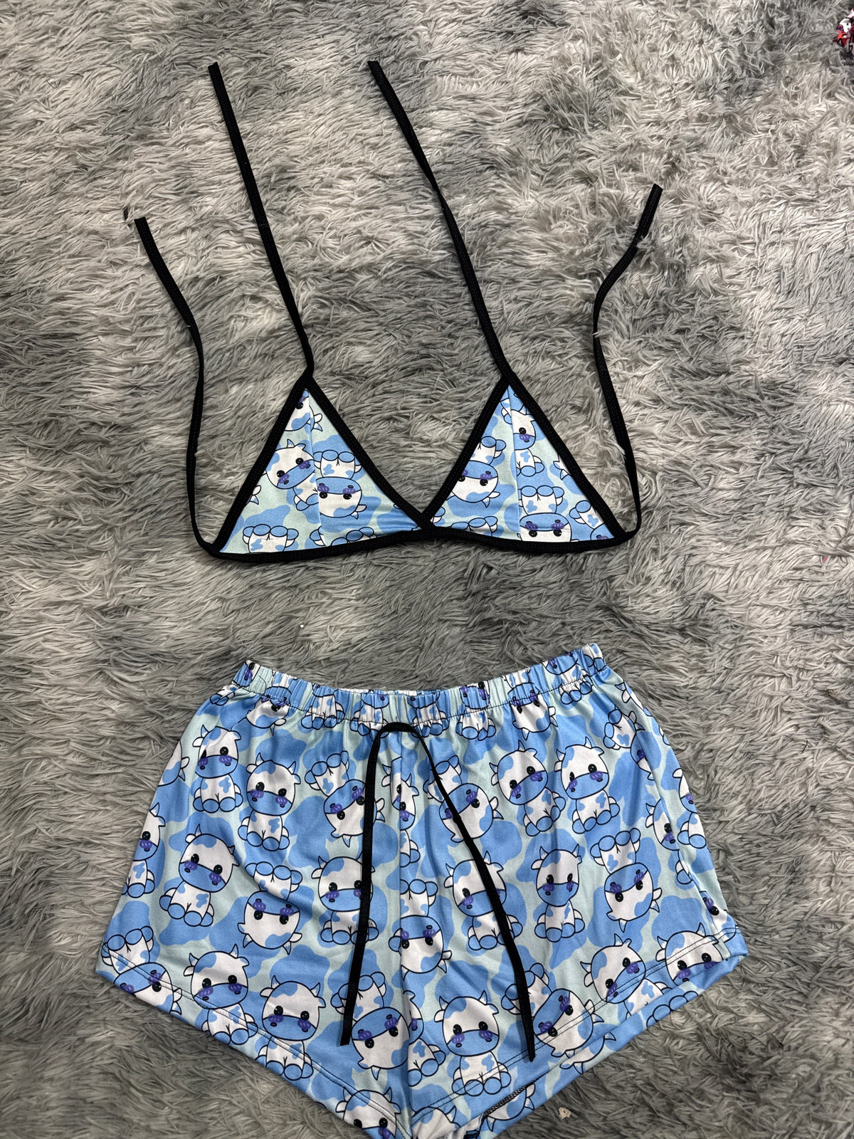 Cow Blue Matching Top & Short
