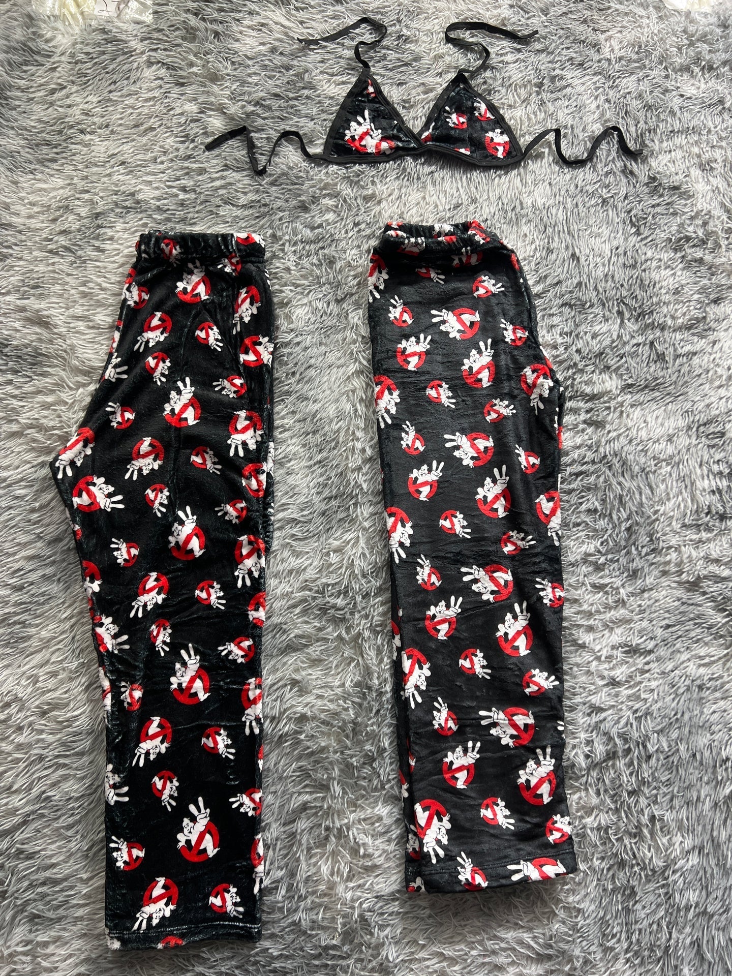 Ghostbusters Background Black Matching Plushie PJs - Fundies